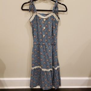 Vintage floral handmade sundress size small